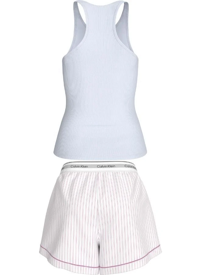 كالفن كلاين طقم تي شيرت وشورت بشعار